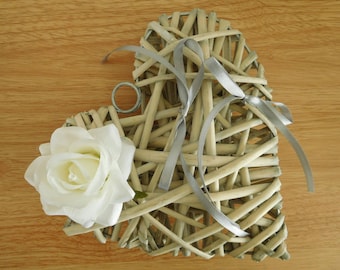 Ring bearer wedding rattan heart