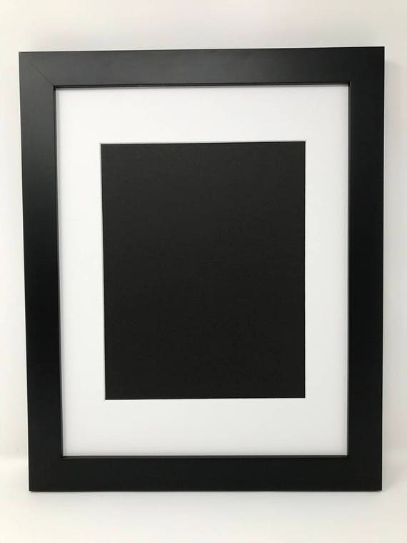 22x28 1.25 Black Frame with White Mat Cut for 18x24
