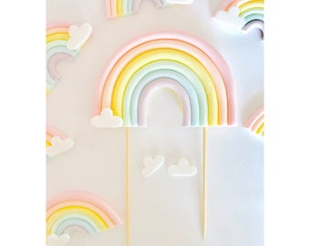rainbow cake topper etsy