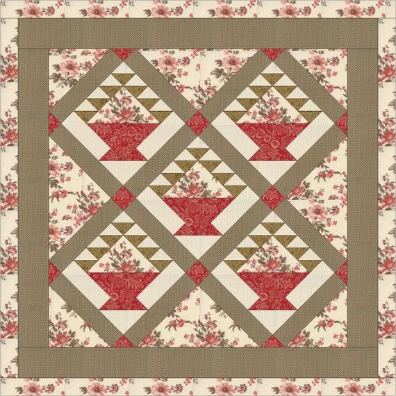 Flower Basket Quilt Pattern Instant Download PDF File