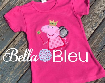 Peppa Pig Birthday Shirt, Peppa Pig Custom Birthday Tee, Peppa Pig Shirt for Children Girls Inspired Fairy Peppa Pig