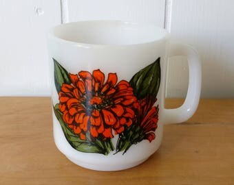 vintage Buttercup milk glass mug Glasbake