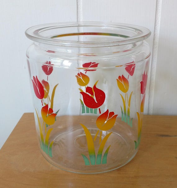 vintage glass tulip jar