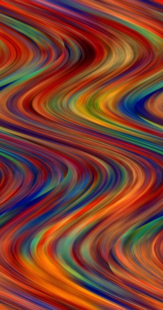 Artist Gorgeous Apparel Knit Fabric Fiber Art Mixed Media Swirls Waves Colorful