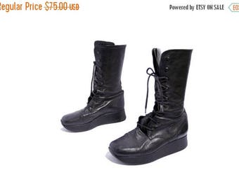 Items similar to Black Dayton Sidekick tall lace-up boots size 8.5 9 ...