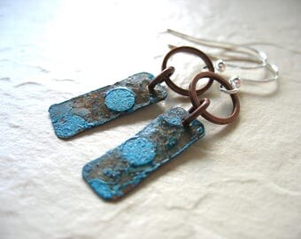 Copper Earrings, Handmade Earrings, Oxidized Copper Earrings, Oxidized Copper Earrings, Dangle Earrings, Drop Earrings, Copper Jewelry