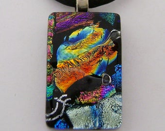 Dichroic glass necklace. dichroic jewelry.