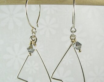 CHRISTMAS TREE EARRINGS, sterling silver pine tree shape earrings