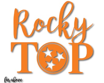 Rocky Top Tennessee Tri-Star TN Tristar SVG, EPS, dxf, png, jpg digital cut file for Silhouette or Cricut State Pride Orange