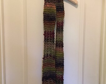 Multi color Fall scarf handknit
