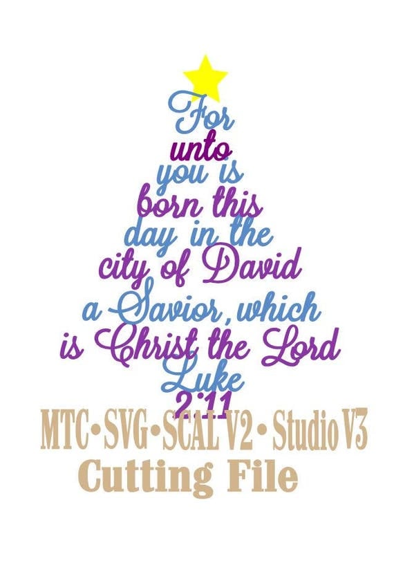 Download Christmas Word Trees SVG Cut File Bible Verse Luke 2:11 05