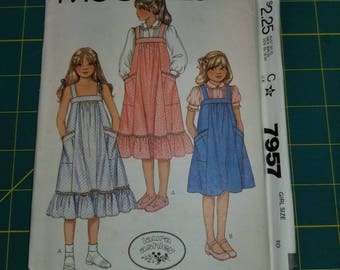 1980s Girls Vintage Sundress ruffle option 10 McCalls 7957