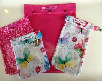 Clear Front Pouches 4 Pack for Medical Supplies Epi Pens Inhaler Diabetics Baby First Aid Nursing Airport Travel Organizers Ouch Pouch
