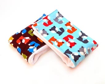 SALE Fox Burp Cloths Boy, Blue Gray Orange Brown Cotton Burp Cloth //set of 2 // Animal Boy Burp Cloth / Baby Shower Gift / Blue Burp Cloth