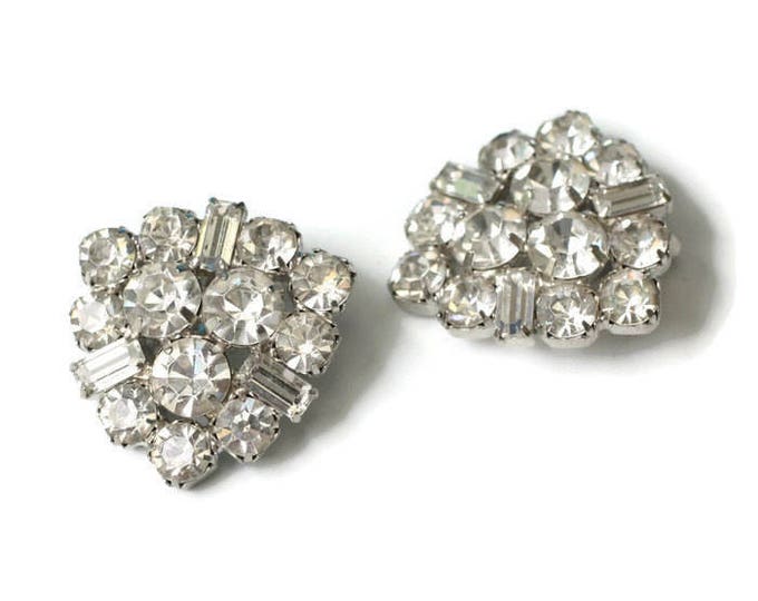 Clear Rhinestone Bridal Earrings Designer Signed Garne Wedding Special Occasion