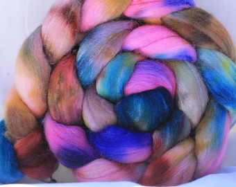 Hand painted Polworth silk 4.1 oz/116 grams #175