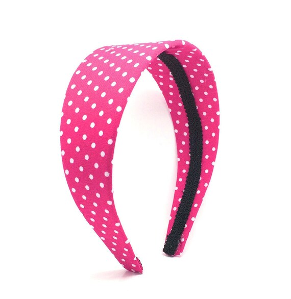 Bright Pink and White Polka Dot Headband Big Girl Headband