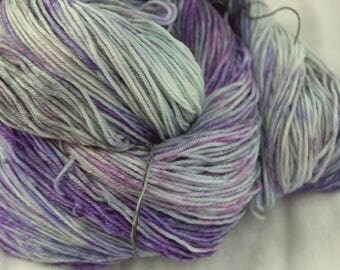 Merino Superwash Sock Yarn, Amethyst, Hand-dyed