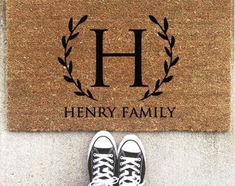 Monogram Custom Door Mat • Personalized Door Mat • Coir Door Mats • Personalized Family Door Mat