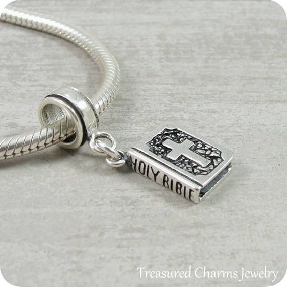 Holy Bible European Dangle Bead Charm Sterling Silver Bible
