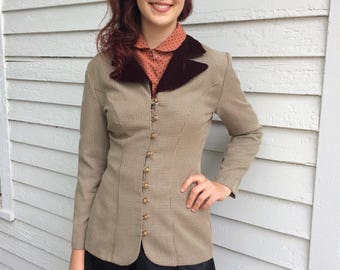 Tailored Jacket Riding Velvet Collar 90s Blondie and Me 11
