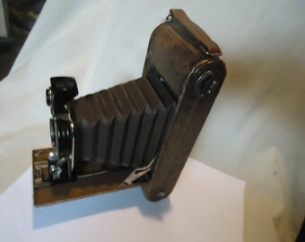 Vintage Ansco 1a Readyset Folding Camera With Ostrich Covering, collectable