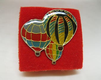 Vintage Hot Air Balloon Lapel Pin Multi Colored Jewelry Hat