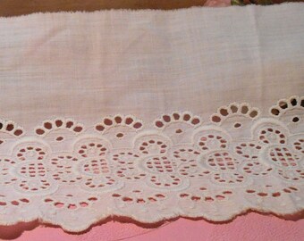 Antique Lace Trim White Work Edwardian Dress