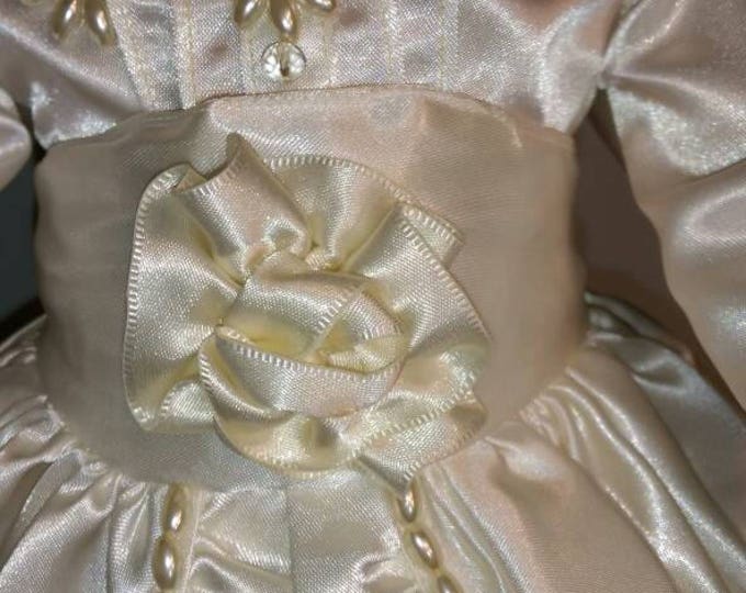 Collectable Ivory Victorian Wedding fits sizes 18 inch dolls. Three piece Victorian clothing