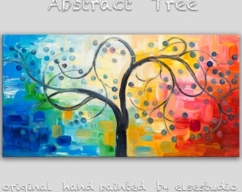 Sale Original oil Painting Abstract Painting 48" Canvas art, free dynamic Brushwork, fresh eye-catching focal point, by Tim Lam