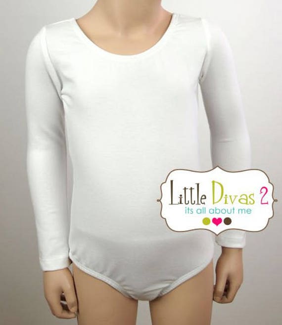 White Leotard Child Long Sleeve Leotard