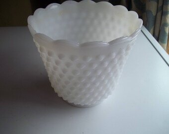 Milk Glass Vases, White 5 1/4" tall x 5 3/4" wide
