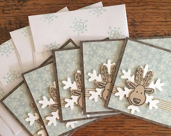 Wee Blue Coo Pack Of 6 Fox And Santa Claus Christmas Cards