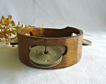 Vintage Tambourine Wood Child's Antique Toy 1940's