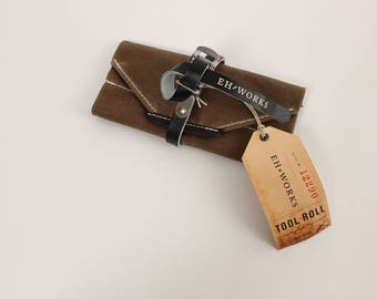 Essential Bike Tool Roll - Brown with Black Strap