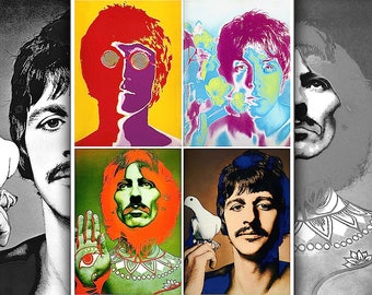 THE BEATLES • Psychedelic Portraits • By Richard Avedon • Limited Edition • HQ Replica Prints On NonFade Photo Paper • Ready To Ship Now !!!