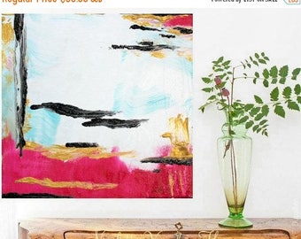 SALE Original abstract contemporary gallery canvas palette knife abstract painting "Do It!" by Nicolette Vaughan Horner