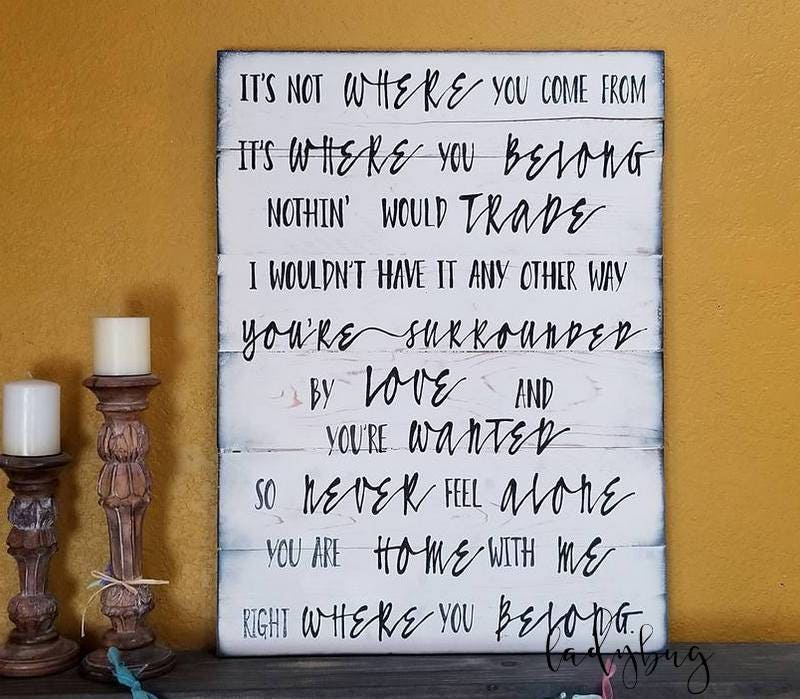 It's not where you come from It's where you belong