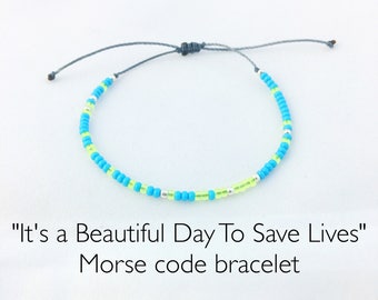 Morse Code Bracelet, Friendship Bracelet, Seed Bead Bracelet, Stackable Bracelets, Beaded Bracelet, String Bracelet, Grey's Anatomy Bracelet