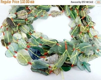 15% off Xmas in July Roman Glass Beads-- Ancient Roman Glass Fragment Beads-- 1 STRAND (EX-14)
