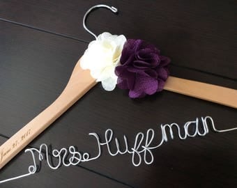 Personalized Wedding hanger, custom wire hanger, bridal hanger, bride gift, bridesmaids gift, custom made hanger