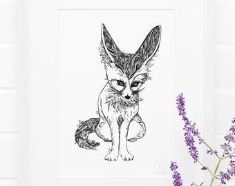 Fennec fox art | Etsy