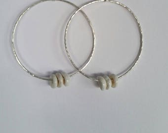 Sterling Silver Earrings with Puka Shells