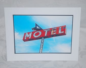 photo card, vintage Motel sign Route 66 photography