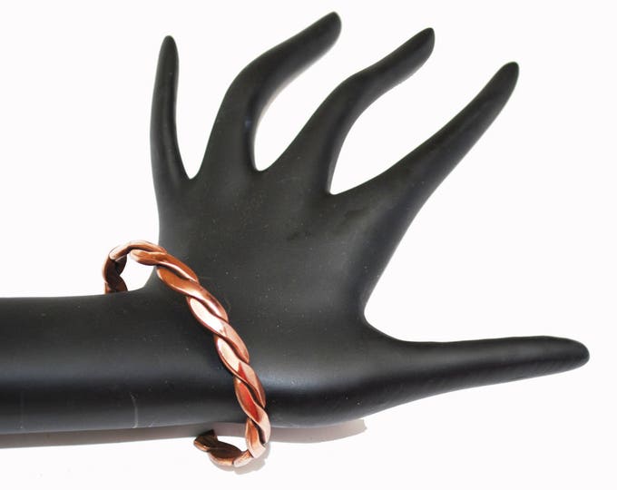 Copper Cuff Bracelet- braided twisted copper bangle