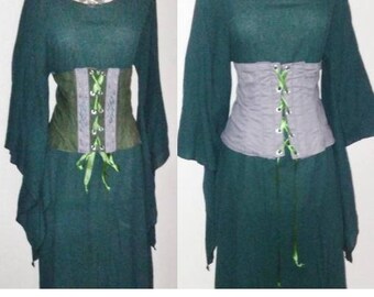 XXL Cincher in Olive Green and Gray with Celtic Trim, Front Lace