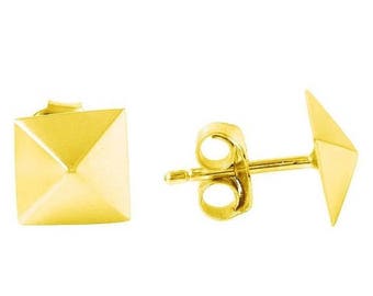 ON SALE Pyramid Stud Earrings In Gold Vermeil
