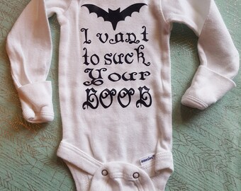 I vant to suck your boob Newborn breastfeeding onesie