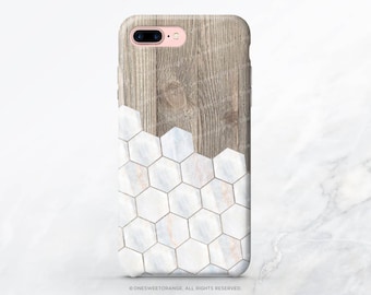 iPhone 7 Case Wood Marble Honeycomb iPhone 7 Plus iPhone 6s Case iPhone SE Case iPhone 6 Case iPhone 5S Case Galaxy S8 Case Galaxy S7 I124