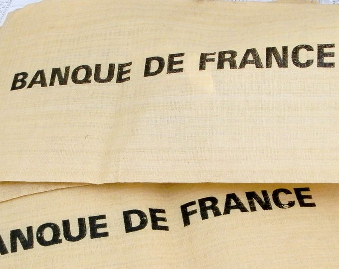 Vintage Unused Money Bags from "Banque de France", Bank Coin Bags, French Central Bank, Cash Convoy, Brinks, Mint Upcycle, Curios